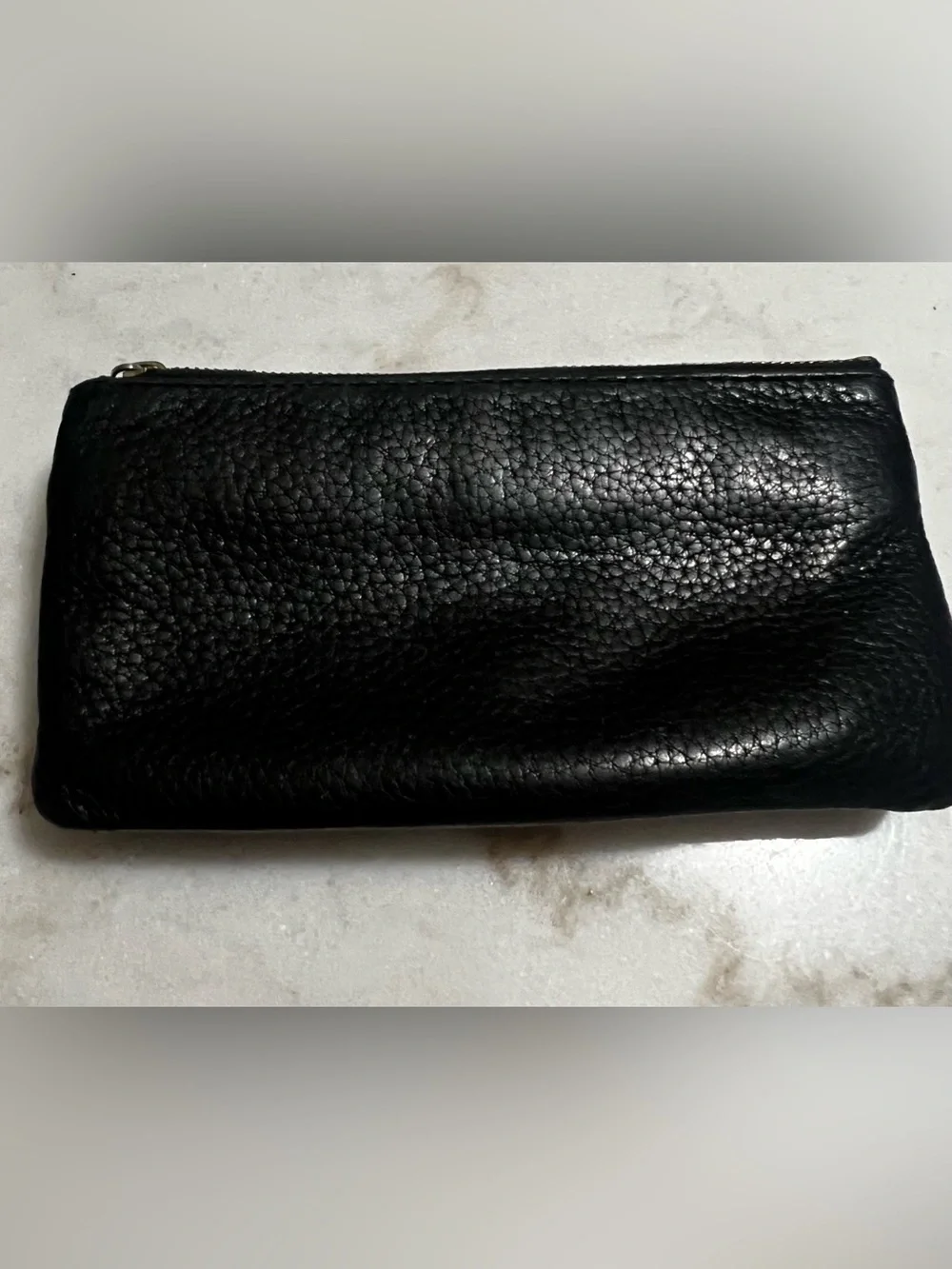 Fossil Women’s Soft Black Pebbled Leather Wallet Zip With 3 Compartments